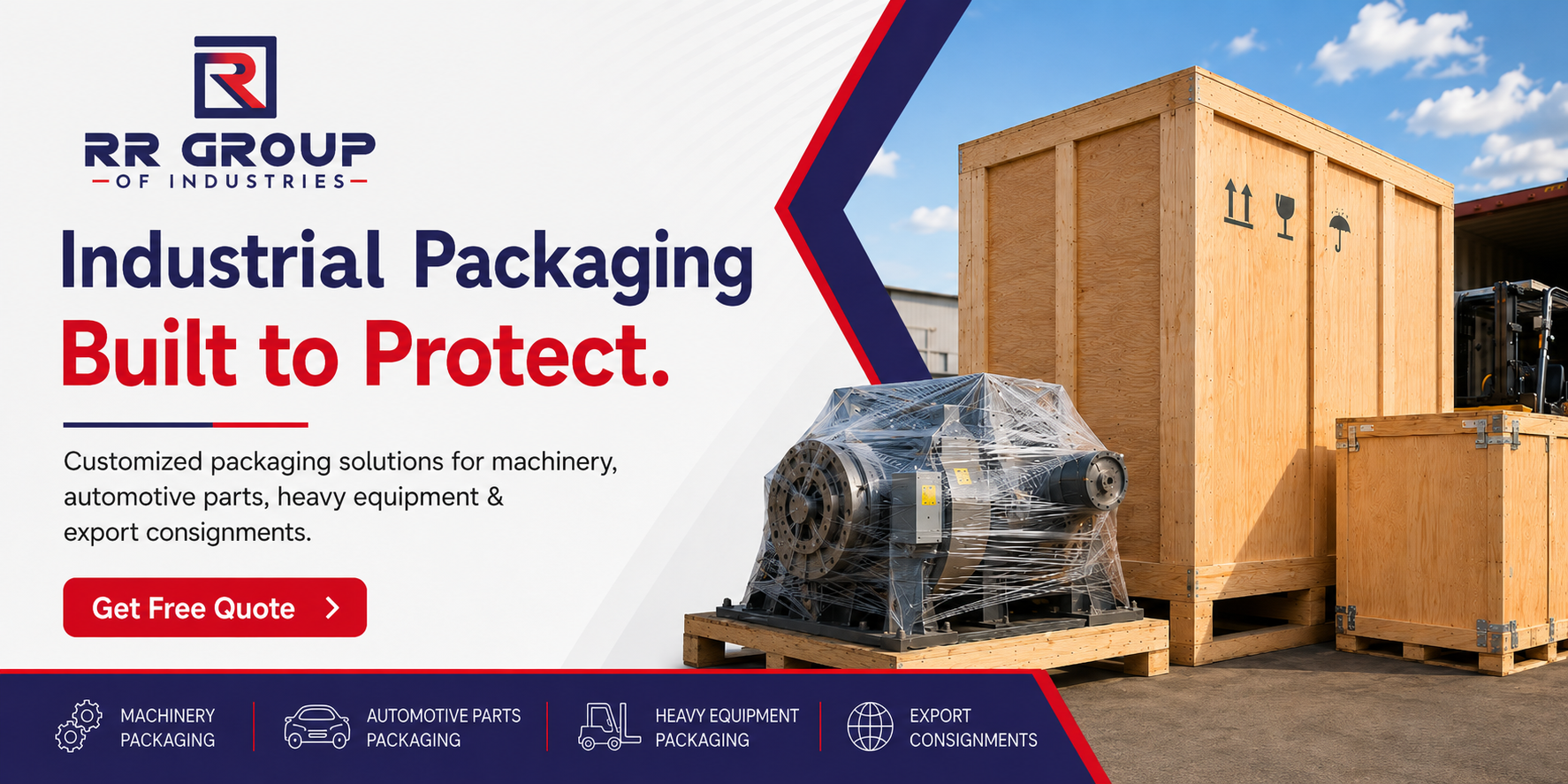 Industrial wooden crate packaging manufacturing unit India